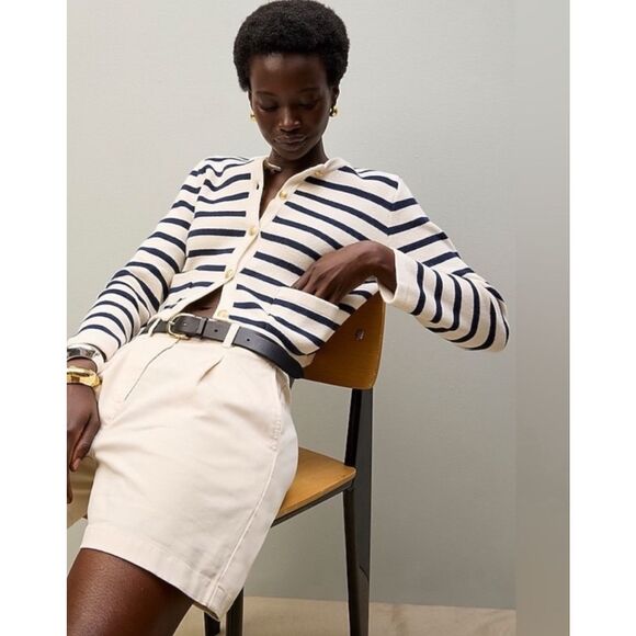 J. Crew Emilie Sweater Cardigan Lady Jacket Navy Stripe Size XS - Picture 5 of 10